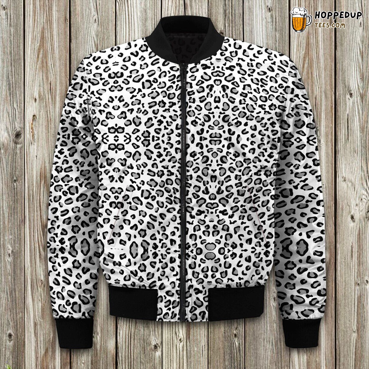 Exotic Leopard Print Winter Bomber Jacket Wild Feline Charm in Cold Breeze