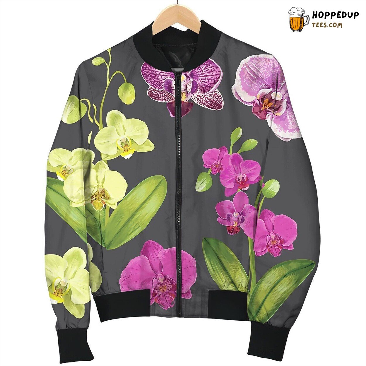 Exotic Orchid Flowers Set Tropical Floral Element Bomber Jacket