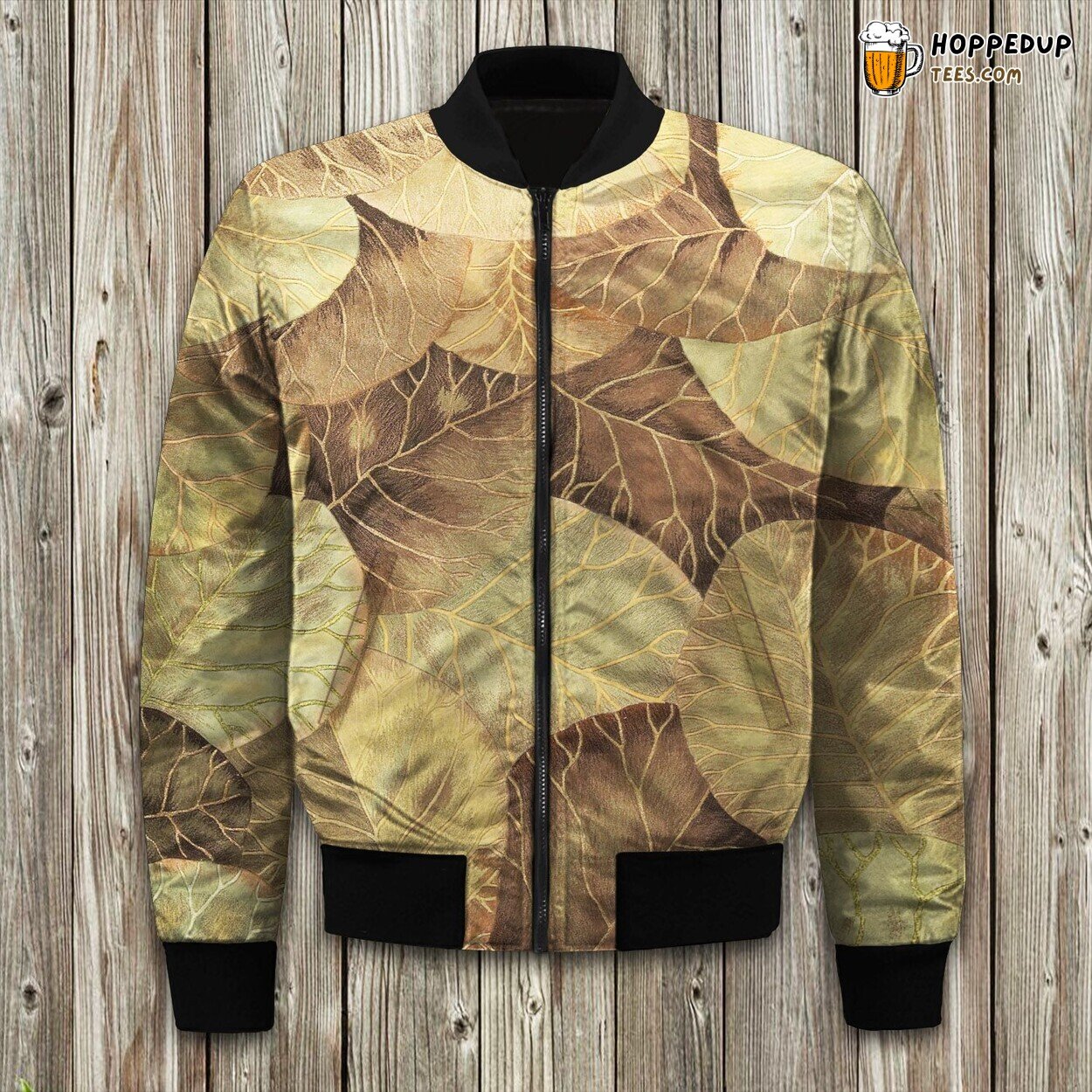 Exotic Tropical Leaves Winter Bomber Jacket Island Life Fashion Vibe