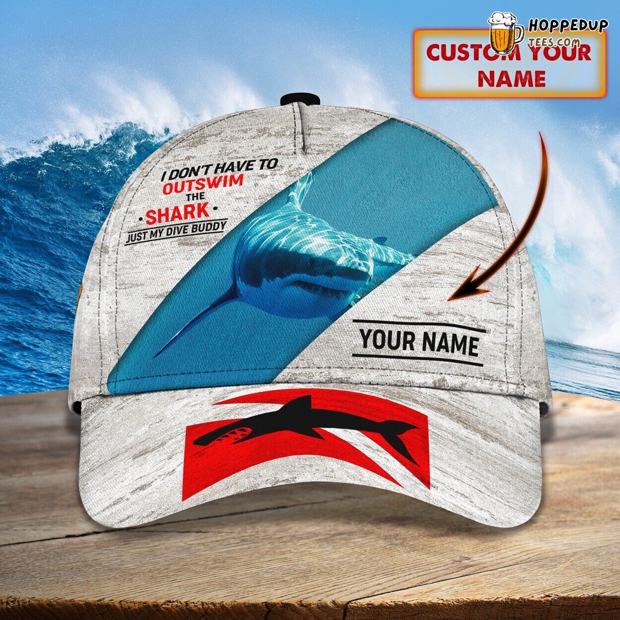 Exploring Deep Blue Personalized 3D Classic Cap Shark Diving Adventure