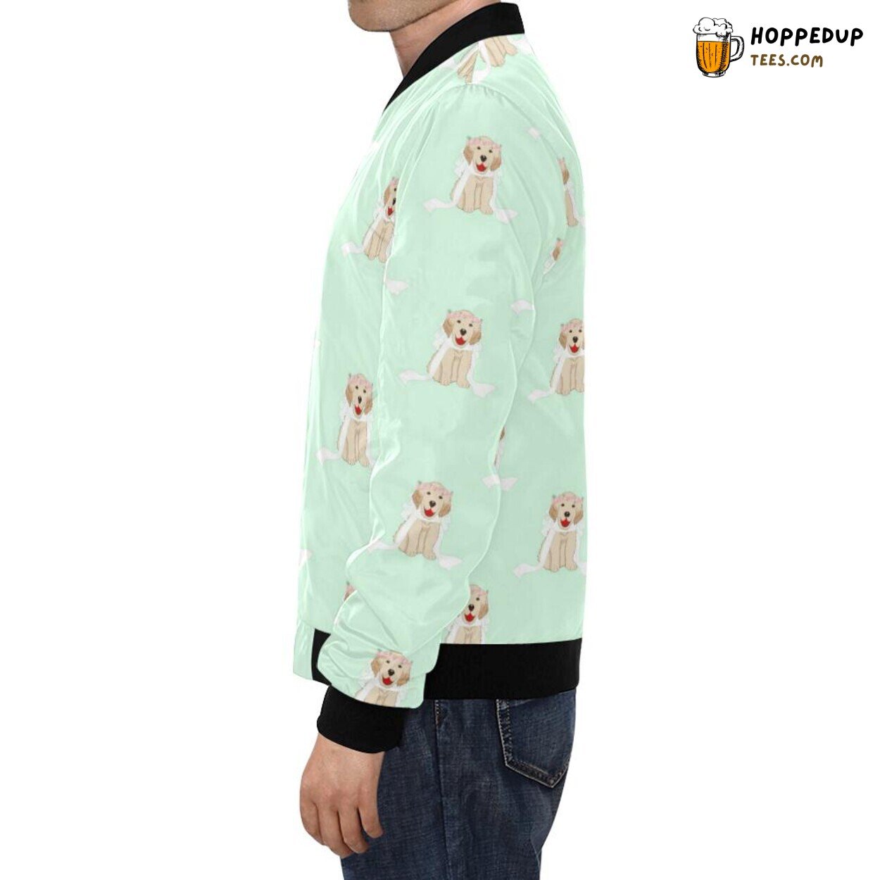 Exquisite Golden Retriever Theme Print Pattern Men’s Bomber Jacket