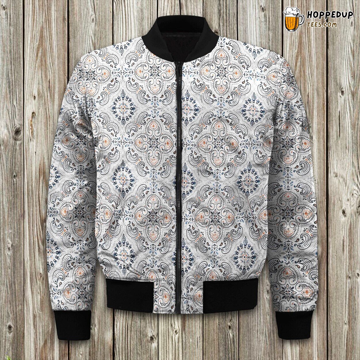 Exquisite Opal Medallion Winter Bomber Jacket Designer Lux Series