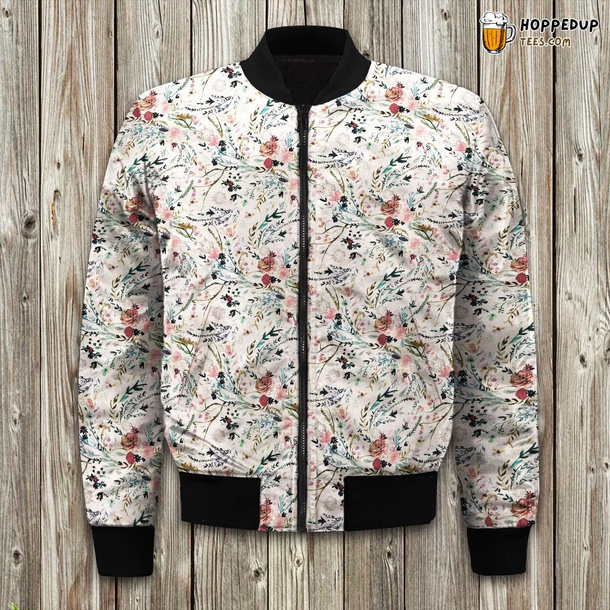 Fable Floral Lrg Blush Bomber Jacket