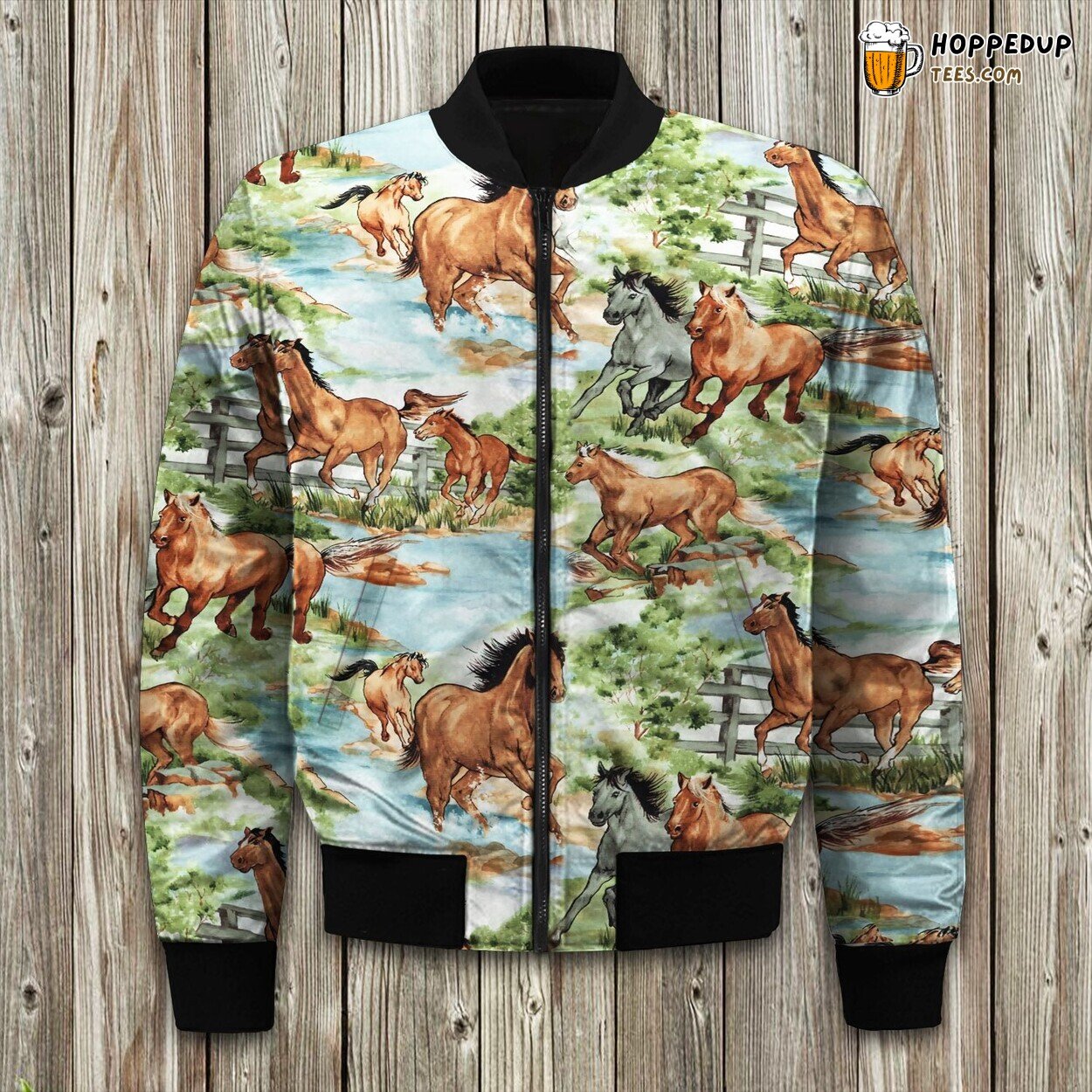 Fabric Vintage Horse Bomber Jacket