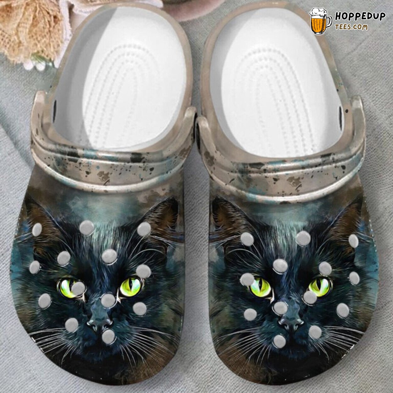 Face Of Black Cat Design Birthday Christmas Children Gift Clogs