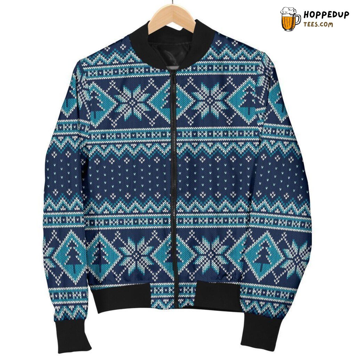 Fairisle Christmas Celebration Men’s Bomber Jacket Unique Pattern Design Fairisle Christmas Celebration Men’s Bomber Jacket Unique Pattern Design