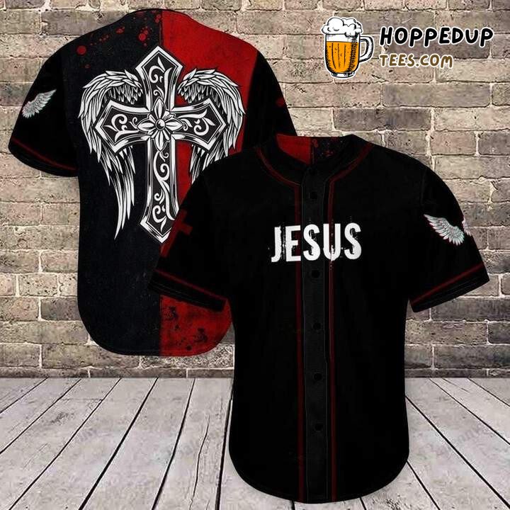 Faith Cross Wing Of Jesus Baseball Tee Jersey Shirt Printed 3D Faith Cross Wing Of Jesus Baseball Tee Jersey Shirt Printed 3D