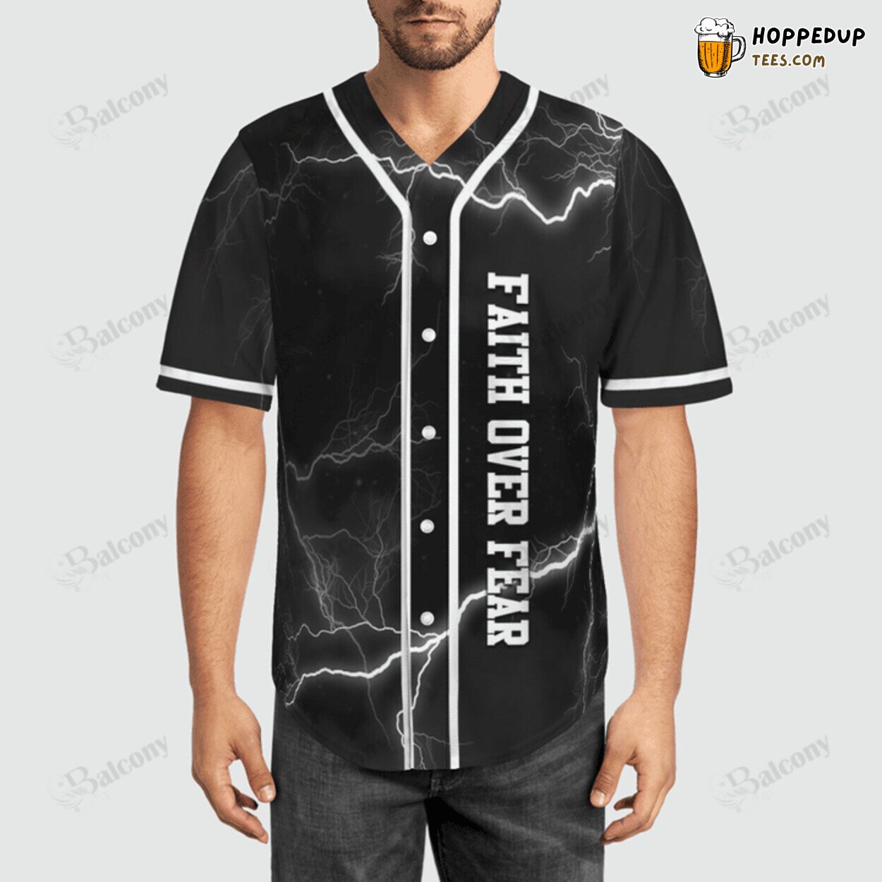 Faith Triumphs Over Fear Christian Baseball Jersey Jesus Inspires Bravery