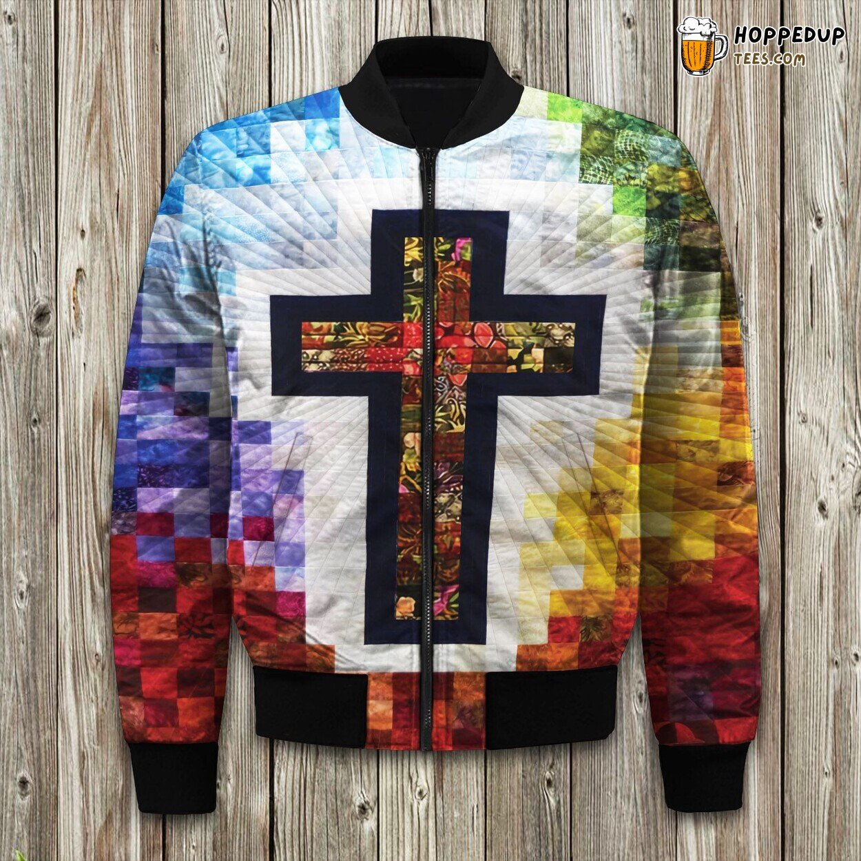 Faithful Christian Theme Winter Bomber Jacket Divine Elegance Fashion