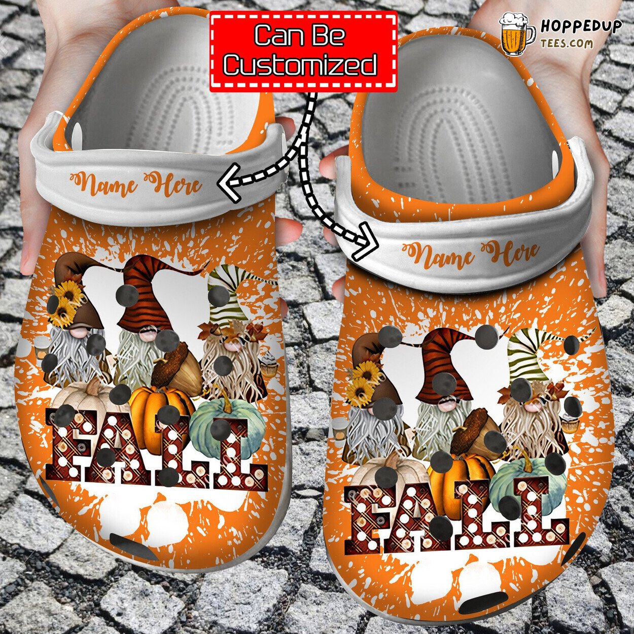 Fall Gnomes Pumpkin Theme Personalized Comfortable Clogs Autumn Design