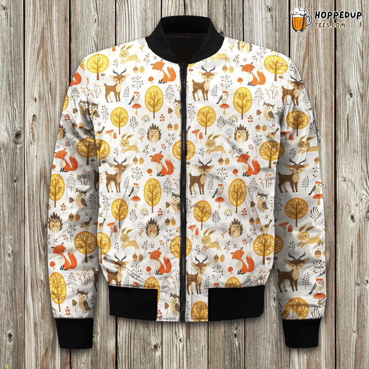 Fall Jungle Animals Bomber Jacket