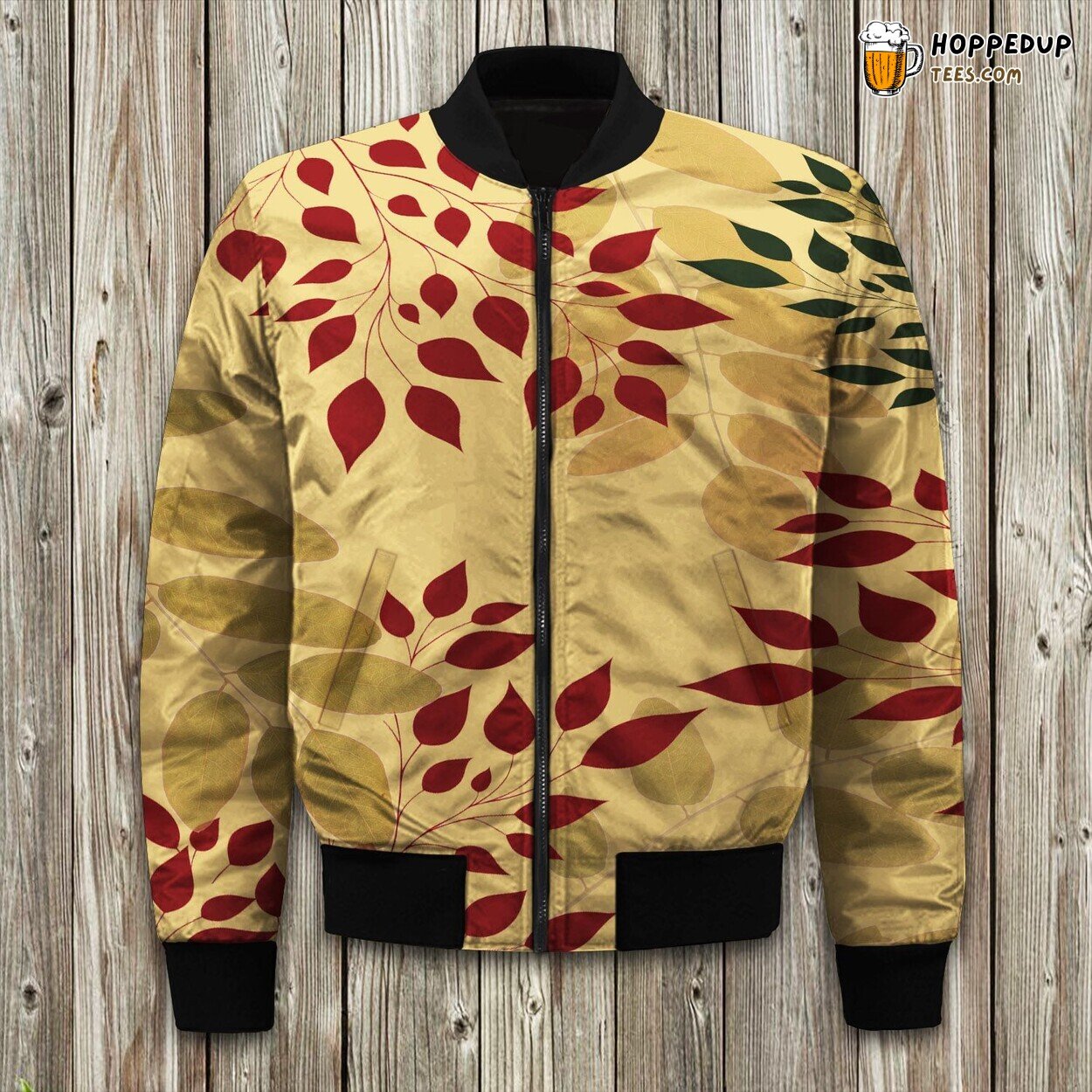 Fall Reflections Autumn Leaf Bomber Jacket