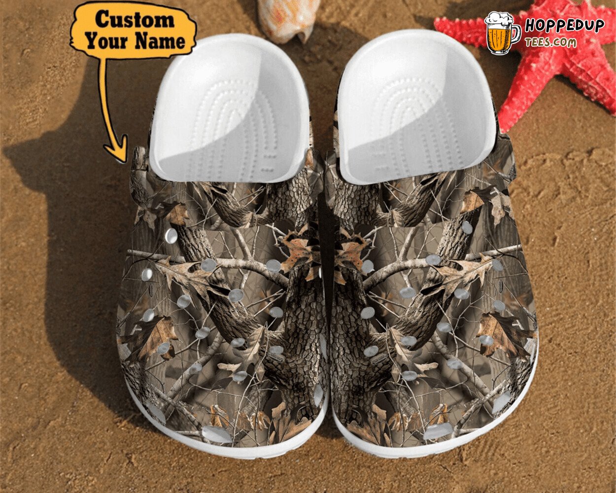 Fall Tree Leaves Pattern Hunting Camo Personalized Gift Clogs