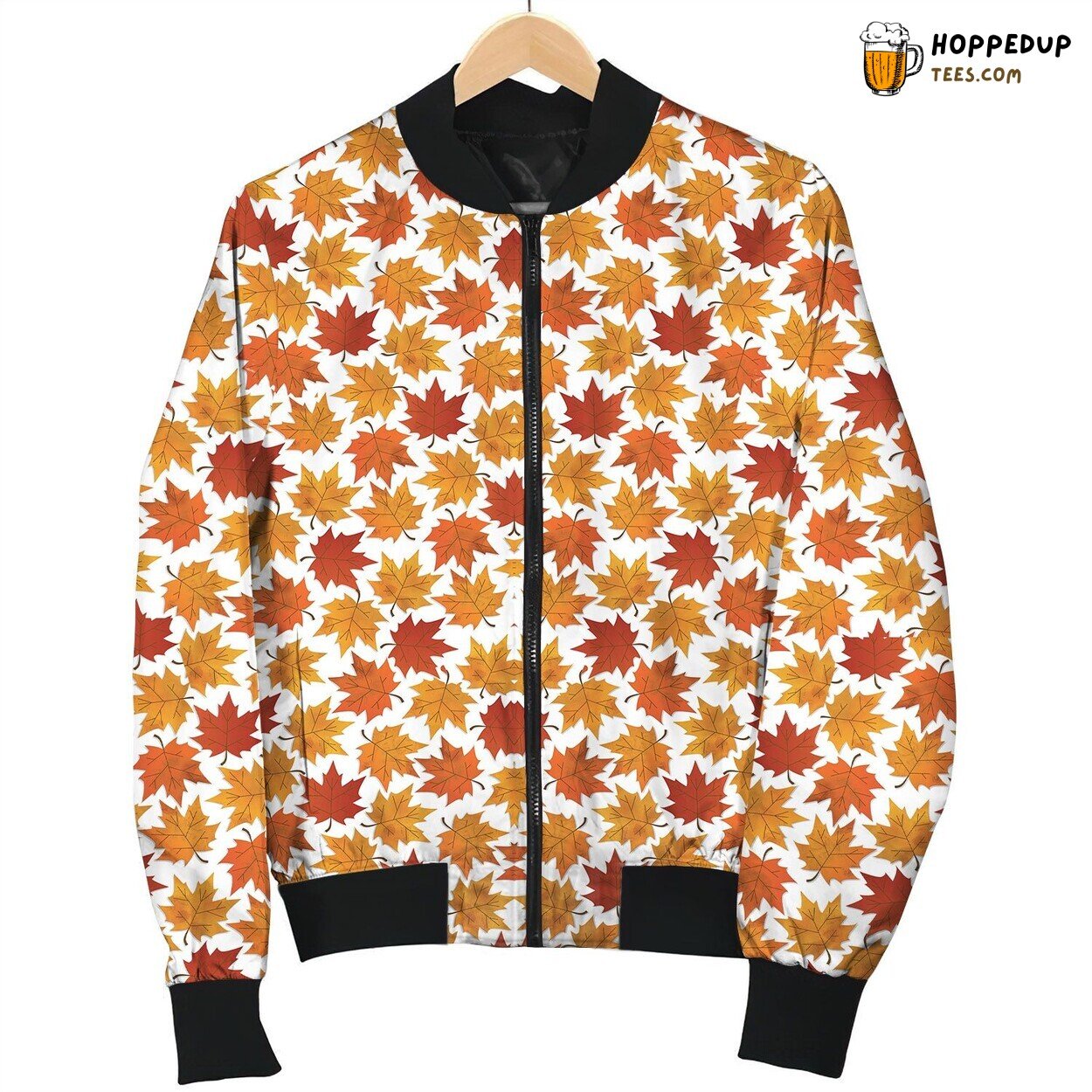 Falling Autumn Leaves Winter Bomber Jacket Tailored Unique Elegance Craft