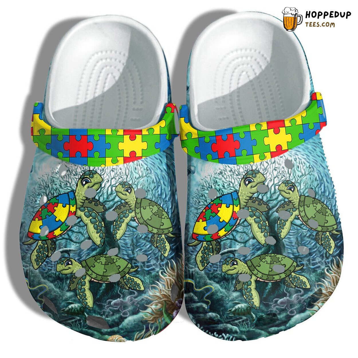 Family Turtle Autism Awareness Comfortable Clogs Inspirational Design Shoes