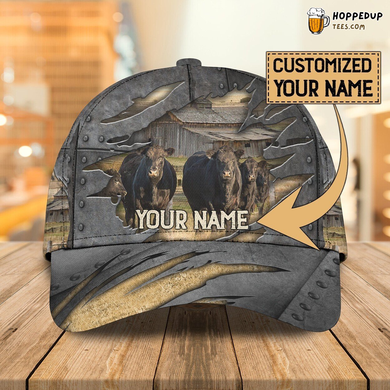 Farm Cow Theme 3D Classic Cap Personalized Name Unique Embroidery Look