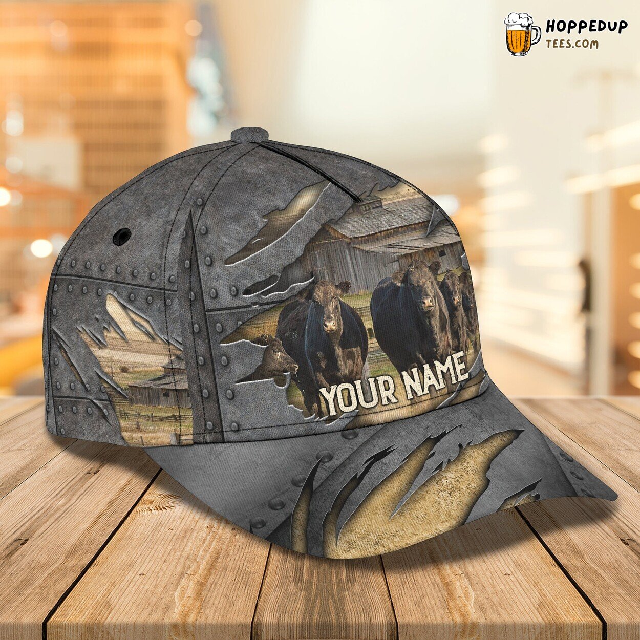 Farm Cow Theme 3D Classic Cap Personalized Name Unique Embroidery Look