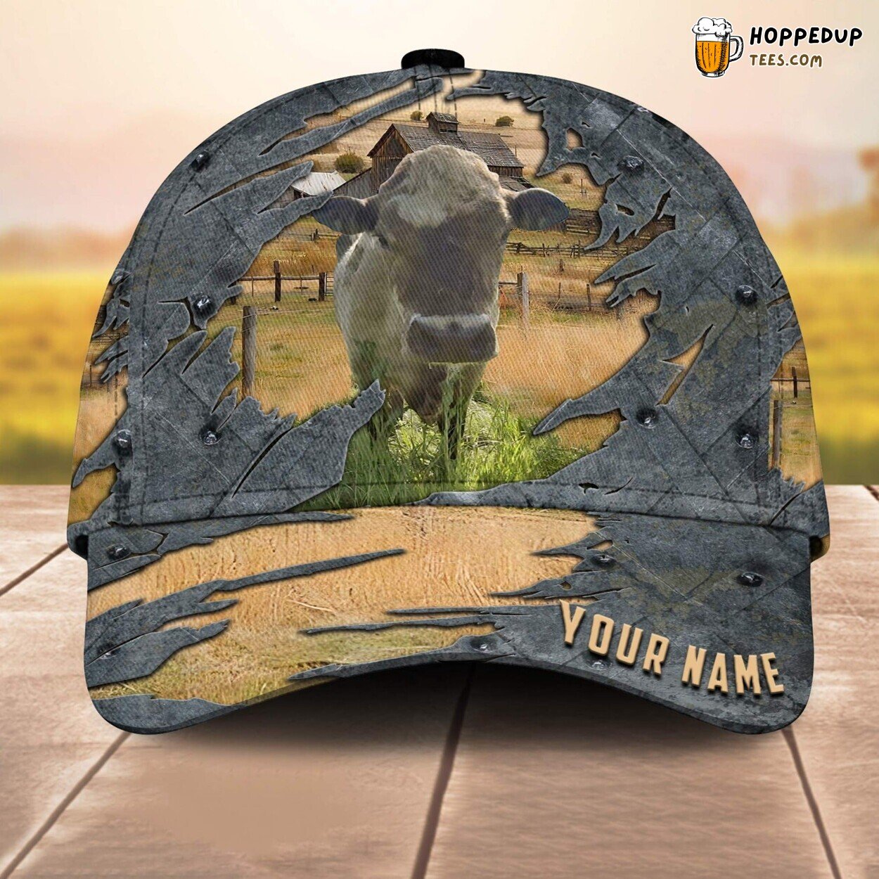 Farm Keune Custom 3D Printed Cap Baseball Lovers Leather Pattern Animal