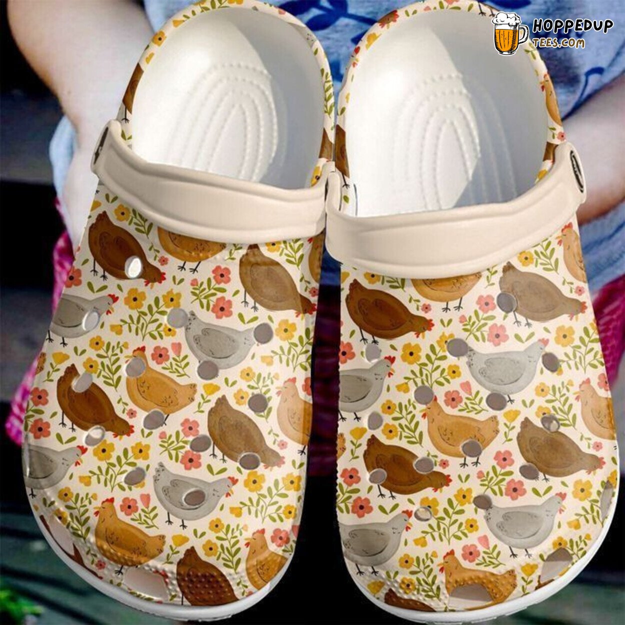 Farmer Chicken Florals Classic Comfortable Clogs Agriculture Inspired