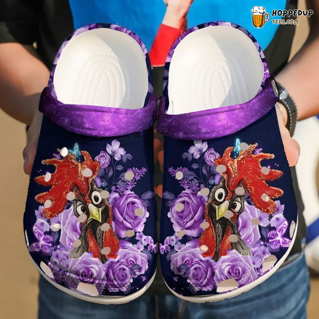Farmer Floral Chicken Theme Classic Comfortable Clogs Shoes Unique Style