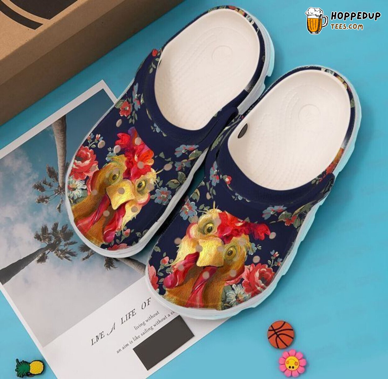 Farmer Flower Chicken Theme Classic Comfortable Clogs Shoes Farm Style