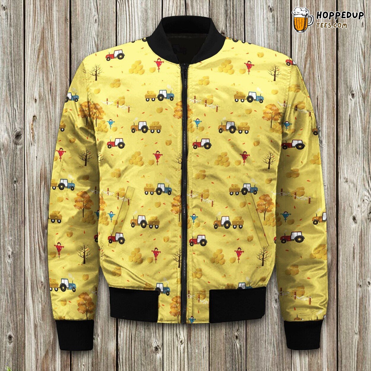 Farming Autumn Harvest Fields Bomber Jacket