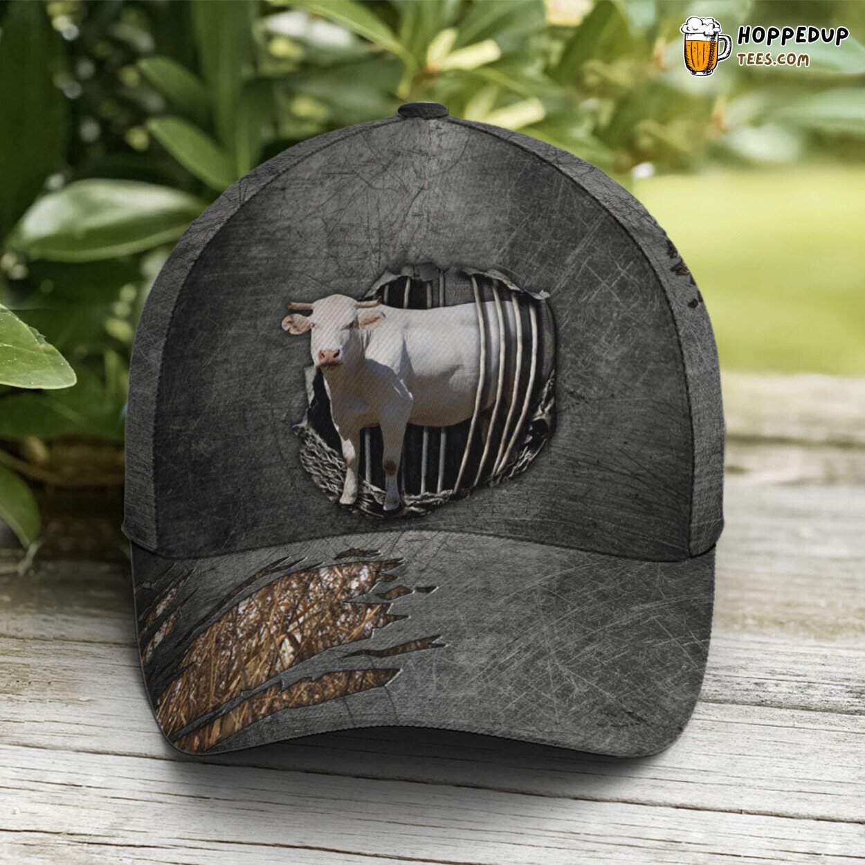 Farming Tribute Cattle White Cow Unique Design Statement Baseball Cap