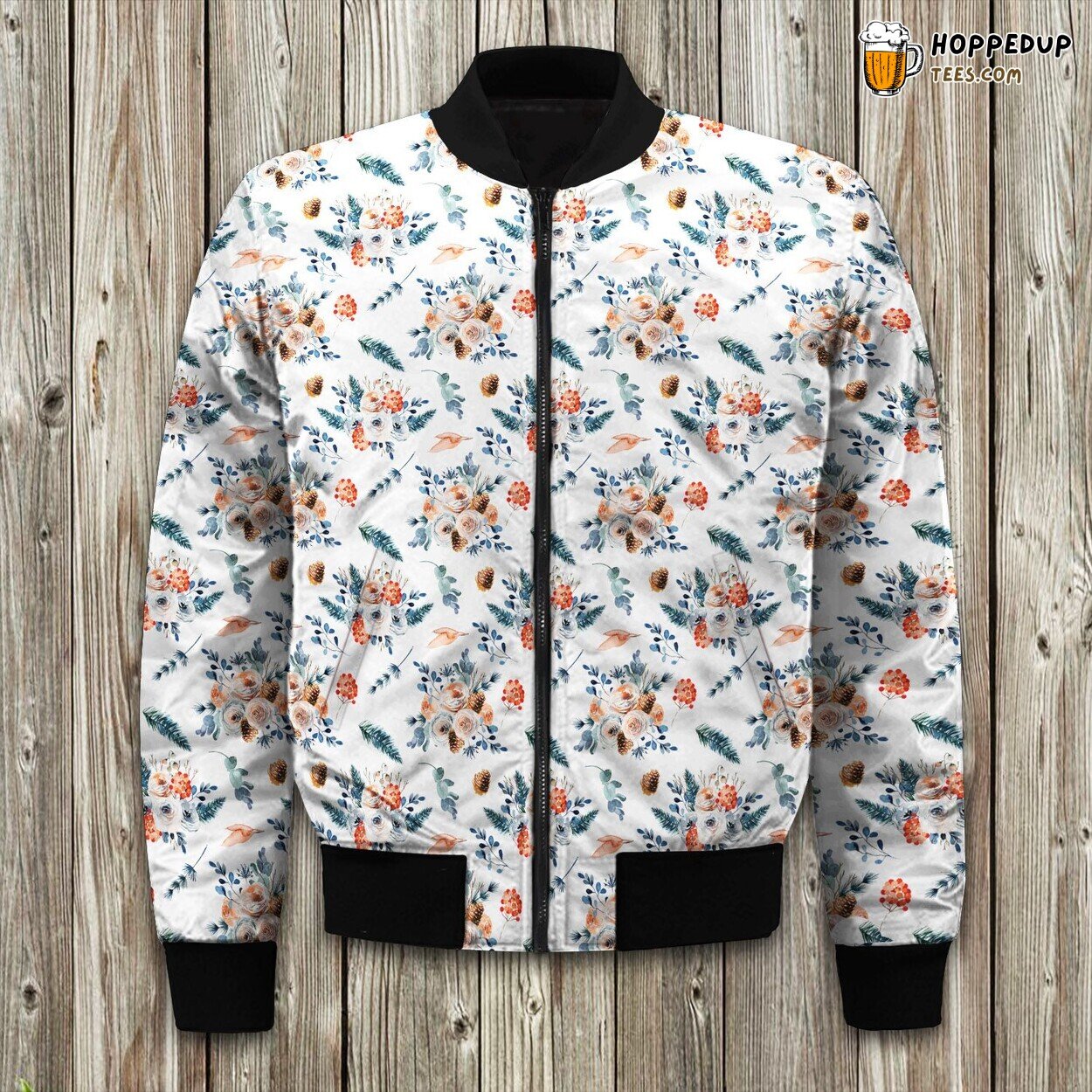 Fashion Flower Texture Seamless Bomber Jacket