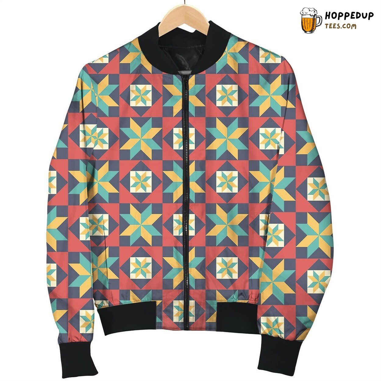Fashion Forward Patchwork Style Winter Bomber Jacket Unique Wear