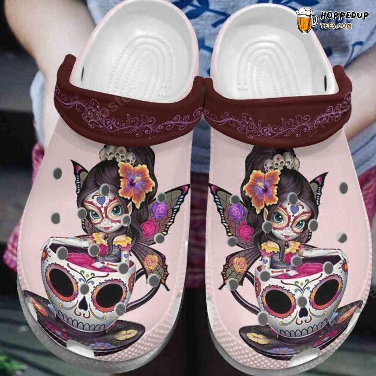 Fashionable Girl in Classic Clogs Shoes Stylish Casual Footwear