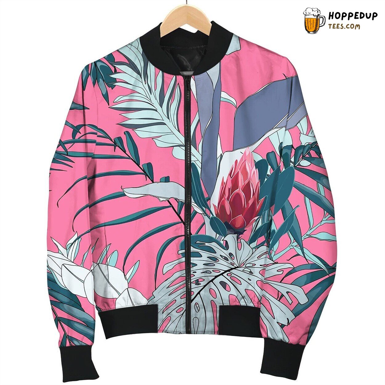 Fashionable Seamless Tropical Pattern Cute Bomber Jacket
