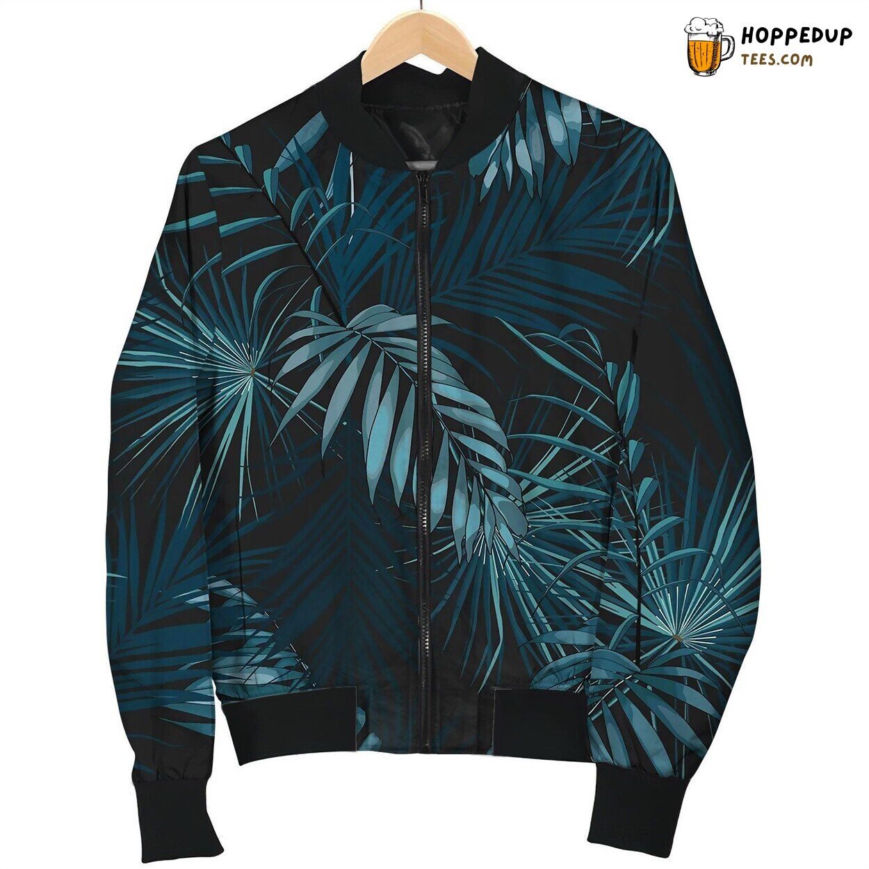 Fashionable Seamless Tropical Pattern Love Bomber Jacket