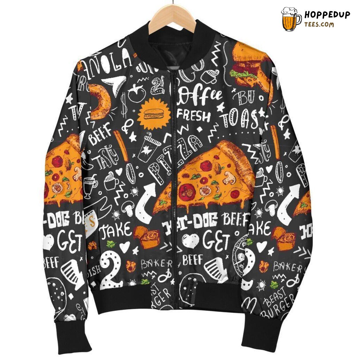 Fastfood Delicacies Men’s Bomber Jacket Unique Essence Pattern Design Art