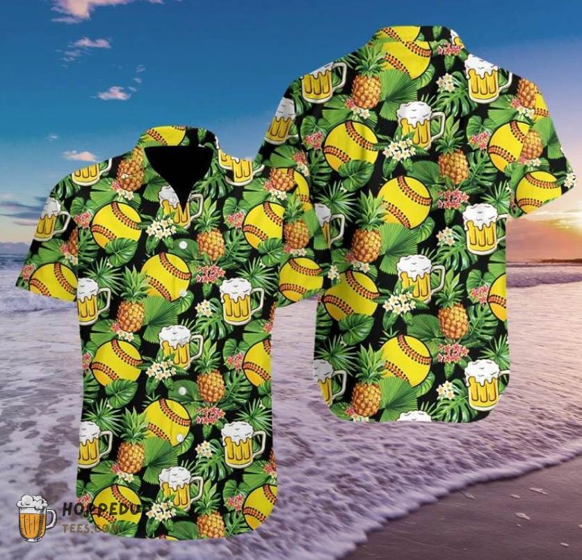 Fastpitch Softballs And Beer Cool Hawaiian Shirts
