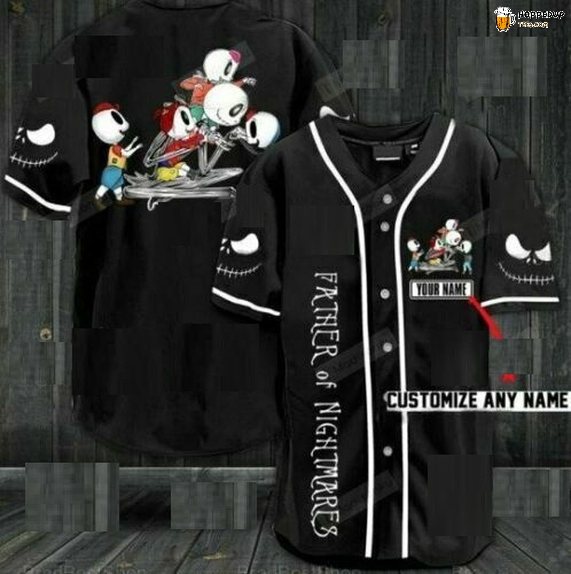 Father of Nightmare Jack Skellington Personalized Baseball Jersey Edition