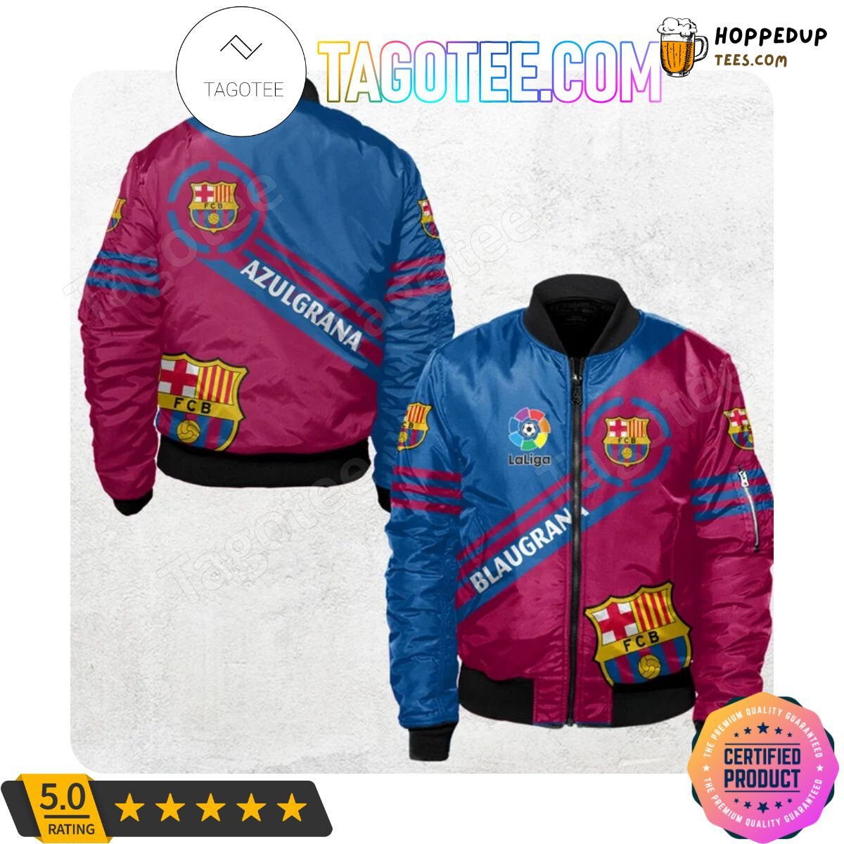 FC Barcelona Blaugrana LaLiga Inspired Fan Bomber Jacket Fit