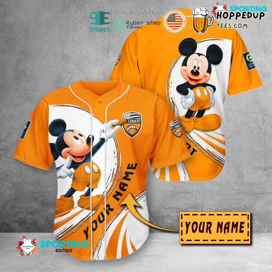 FC Lorient Custom Name Mickey Mouse Baseball Jersey Unisex Shirt