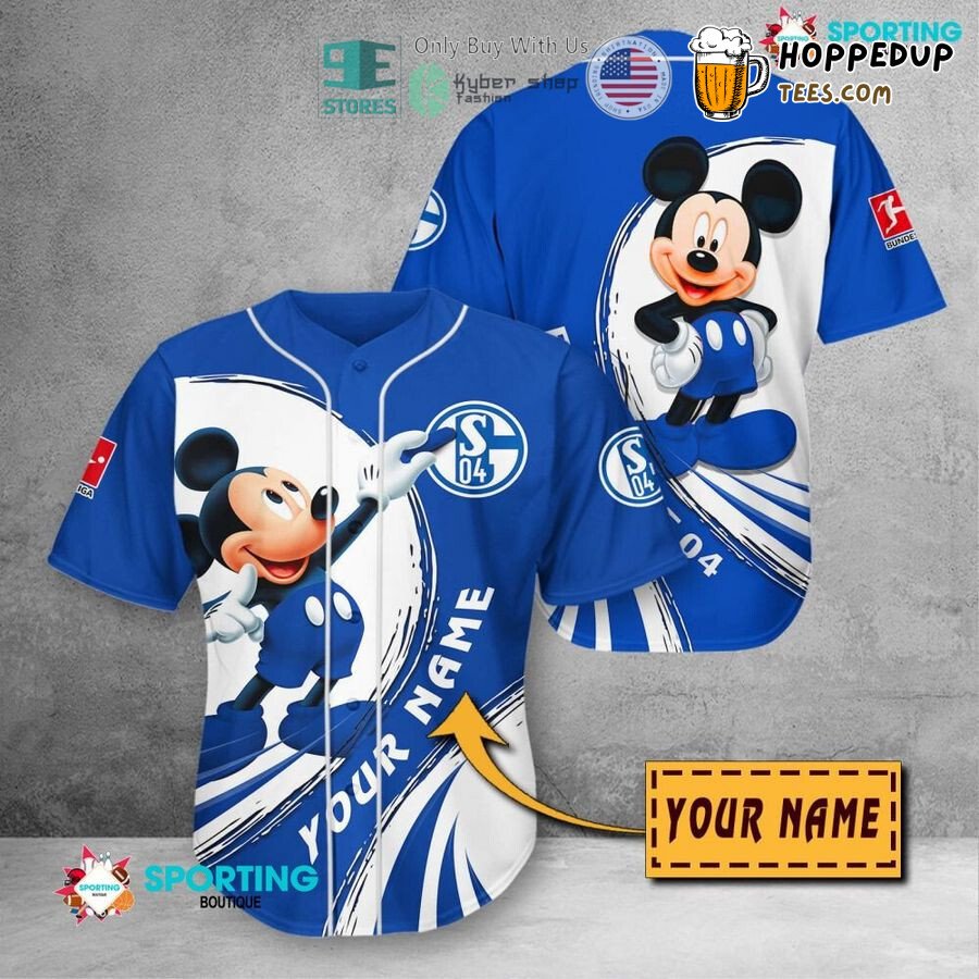 FC Schalke 04 Custom Name Mickey Mouse Baseball Jersey Unisex Shirt