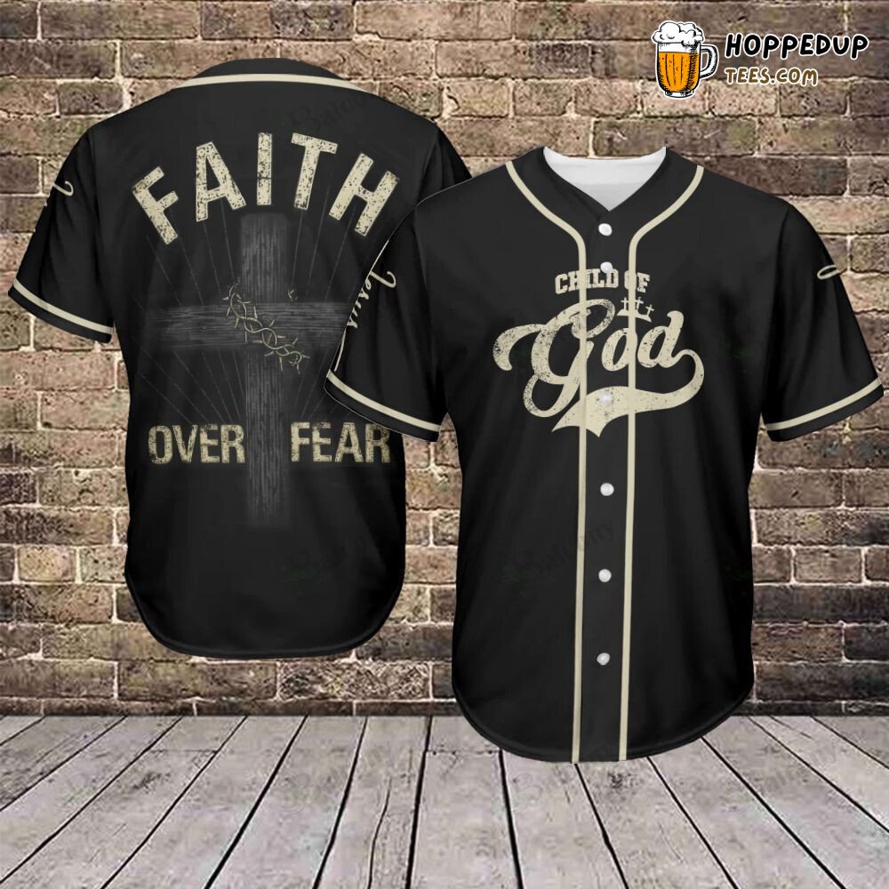 Fearless Faith in Jesus Christ Emblem Baseball Jersey Unwavering Believer Wear