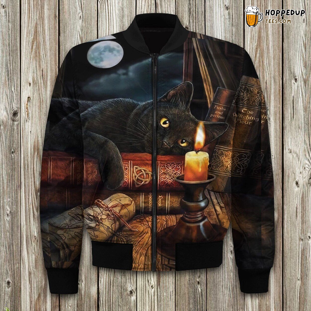 Feline Beauty Cat Print Winter Bomber Jacket Animal Lovers Fashion Touch