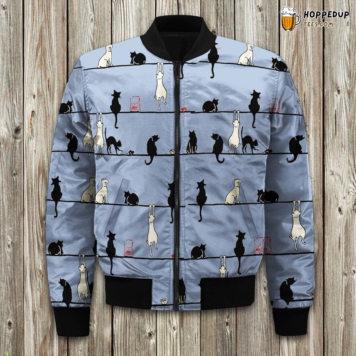 Feline Elegance Bomber Jacket Winter’s Purrfect Comfort in Cat Design
