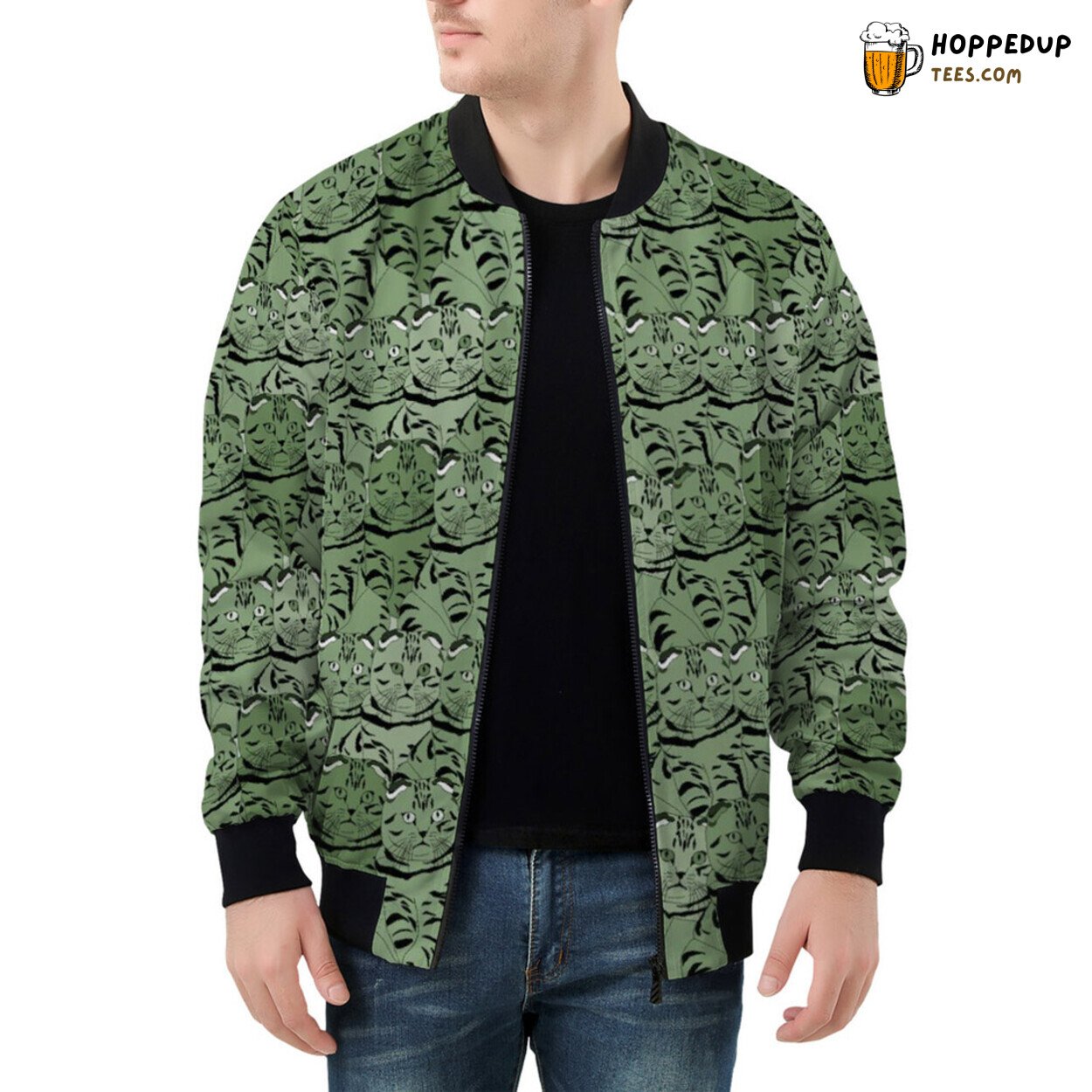 Feline Shades Create Camouflage on Men’s Bomber Jacket Fabric