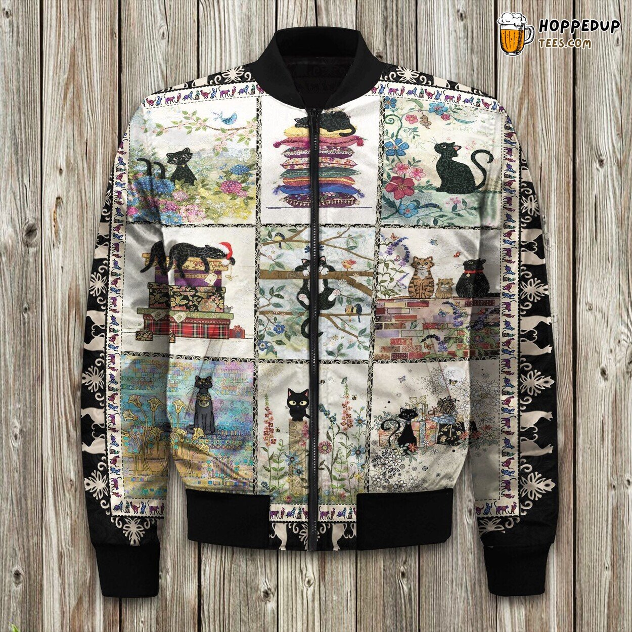 Feline Whimsy Cat Winter Bomber Jacket Animal Lover’s Choice