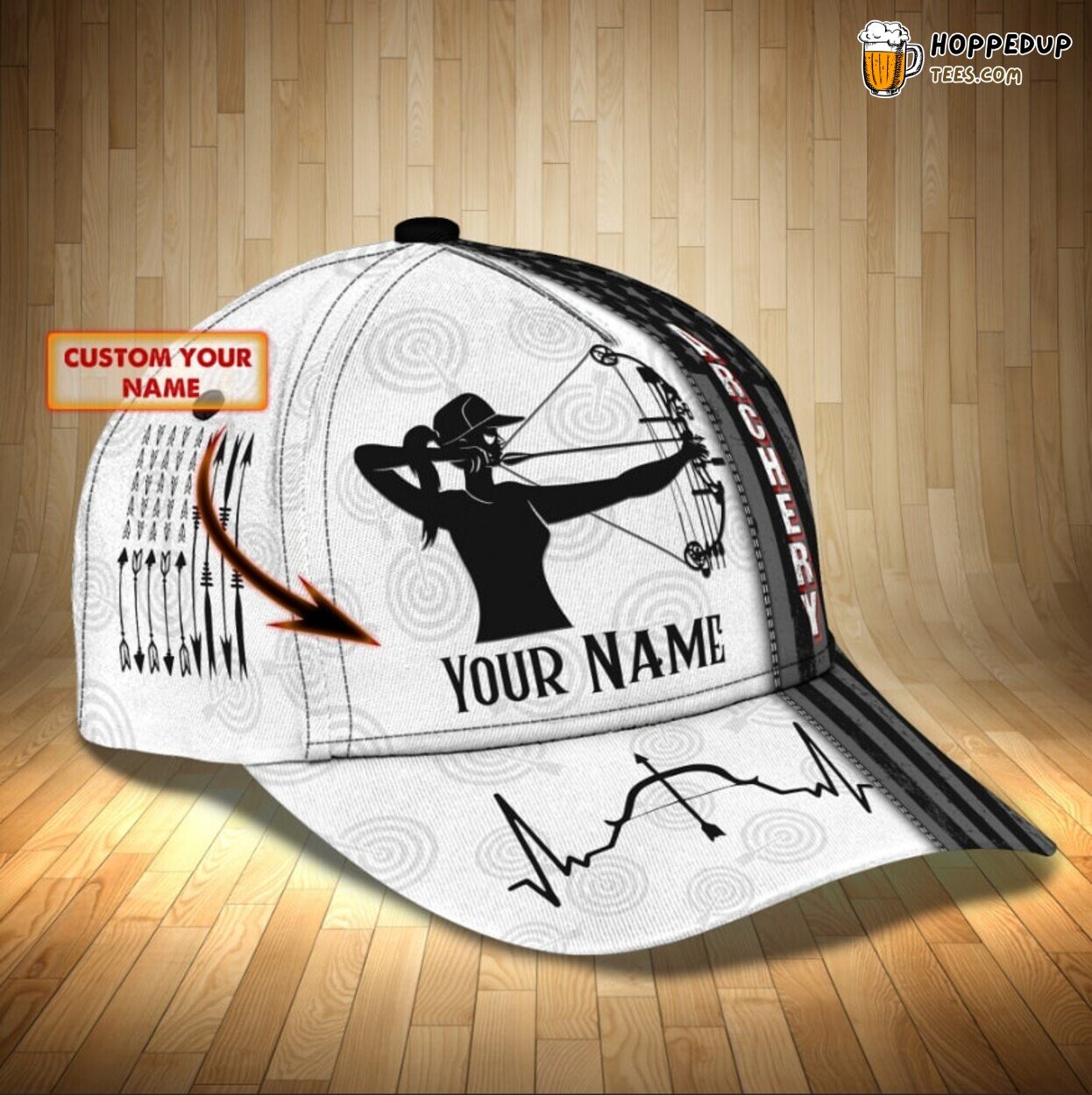 Feminine Precision Celebrated 3D Classic Cap Saluting Archery Girl Skills