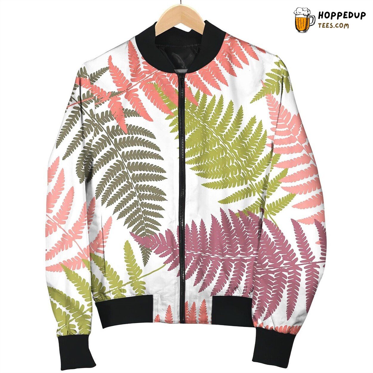 Fern Tropical Seamless Pattern Bomber Jacket