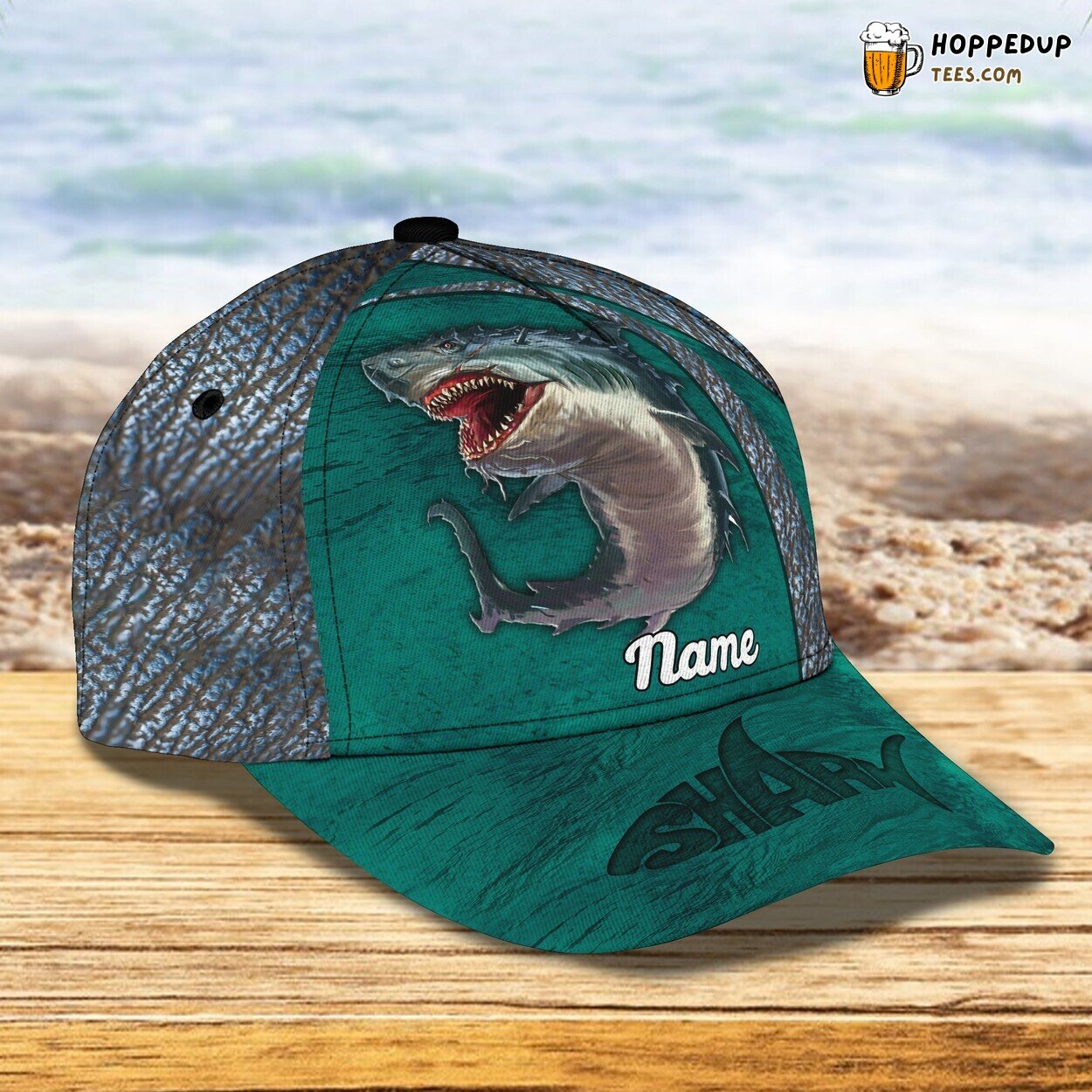 Ferocious Shark Design 3D Classic Cap Personalized Unique Name Edition