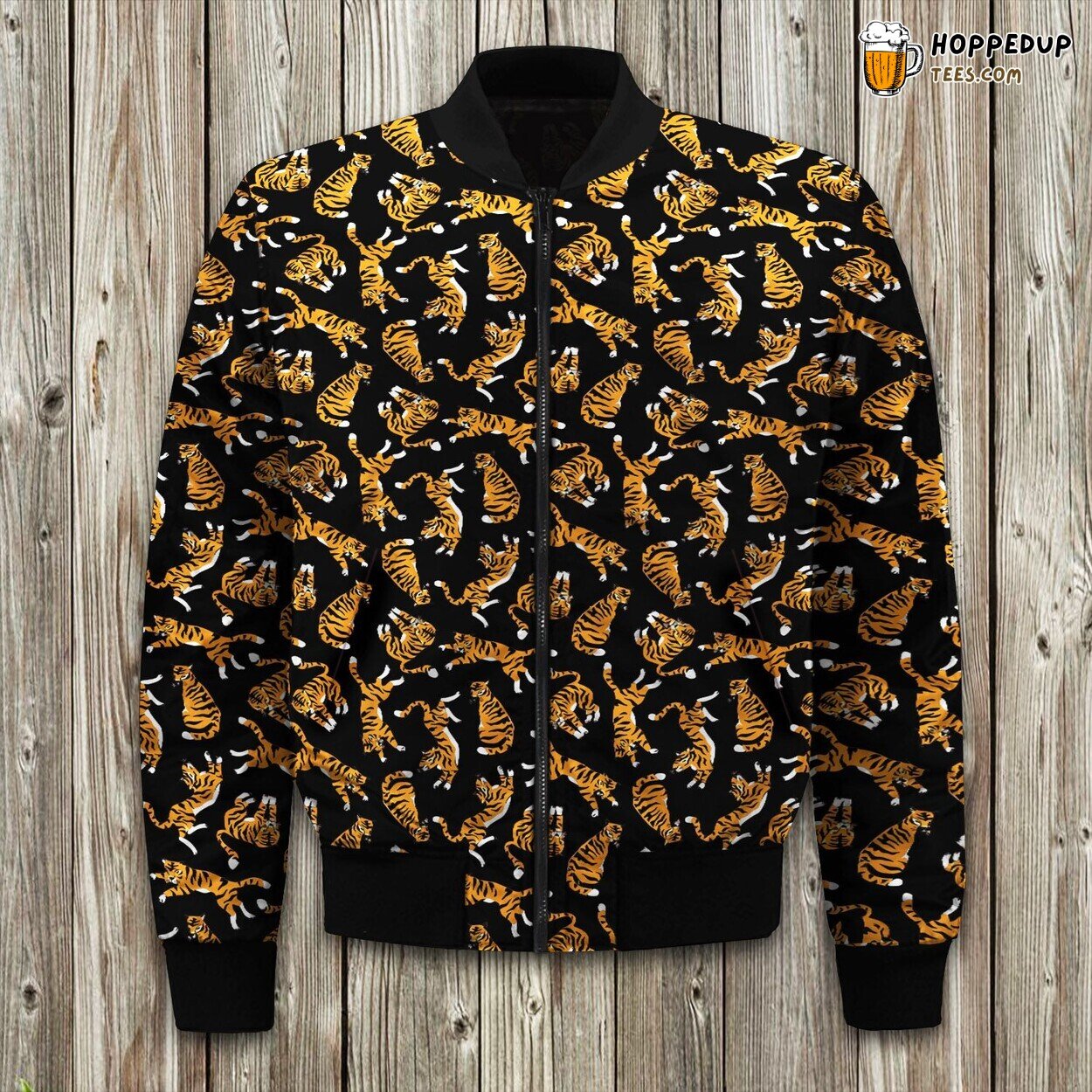 Ferocious Tiger Stripes Winter Bomber Jacket Jungle King Elegance