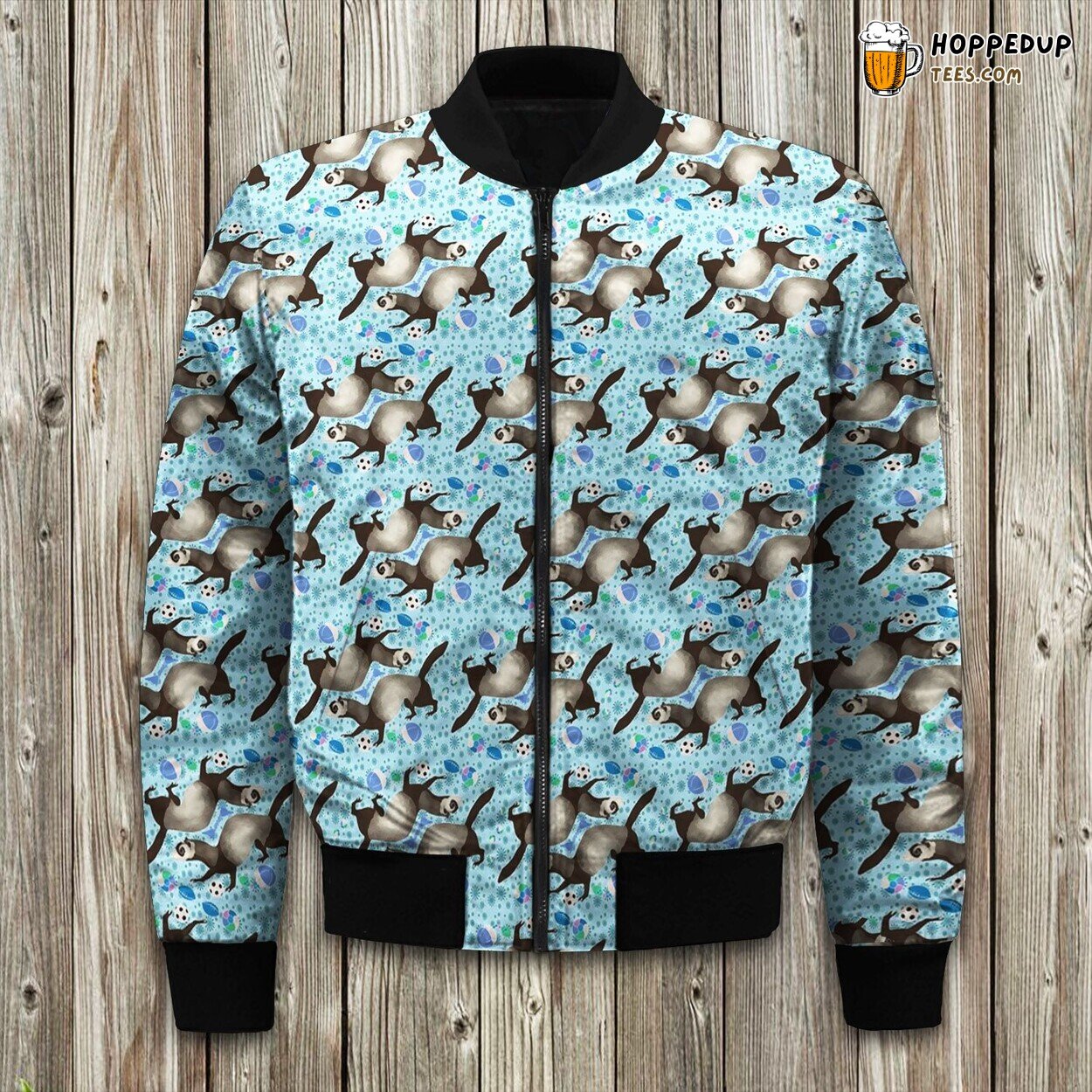 Ferret Playing Football Bomber Jacket