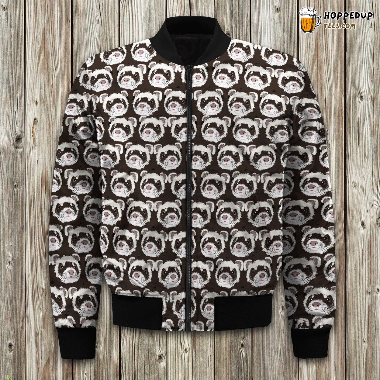 Ferret White Pattern Bomber Jacket