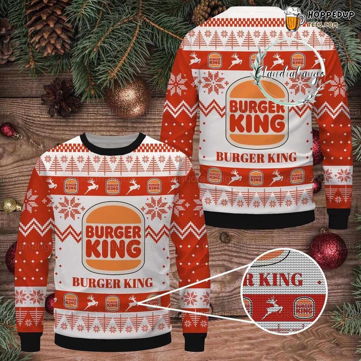 Festive Burger King Ugly Christmas Sweater Unique Holiday Gift